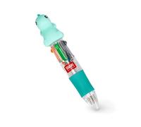 Legami - Mini Penna a Sfera 4 Colori, Mini Magic Rainbow, Inchiostro 4 Colori, Verde, Blu, Arancione, Nero, Punta 1 mm, Impugnatura Ergonomica in Silicone, Diametro 2,3 cm, Altezza 10 cm, Dino