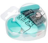 Legami - Mini Set di Cancelleria, 6 Accessori in Formato Mini: Forbici, Gomma, Segnapagina, Nastro Adesivo con Dispenser, Cucitrice e Punti Metallici, 7x10,5 cm, Pratica scatola da trasportare