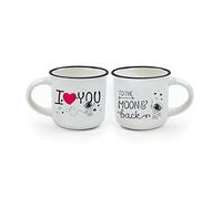 Legami MM0010, Espresso For Two, 2 Tazzine da Caffè in Porcellana New Bone China, 50 ml, Lavabili in Lavastoviglie, Utilizzabili nel microonde