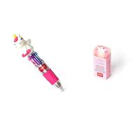Legami MRP0001 - Mini Penna a Sfera 4 Colori, Mini Magic Rainbow, 2,3x10 cm, Inchiostro 4 Colori & Gomma Profumata, Jelly Friends, 2,2x5 cm