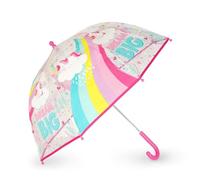 Legami - Ombrello per Bambini Dancin' In The Rain, Tema Unicorn, Struttura Antivento, Apertura manuale, Chiusura in Tessuto con Spazio per Nome, Impugnatura a Gancio, 73x65 cm