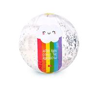 Legami - Palla da Spiaggia Gonfiabile, con Glitter, Ideale per Giocare sulla Spiaggia, in Piscina e in Giardino, ⌀ 40 cm, Tema Rainbow