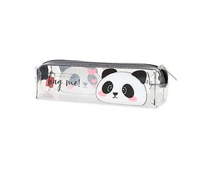 Legami - Pencil Case, Astuccio Trasparente, 19,5x5,5 cm, Panda, Hug Me, Mostra Esattamente Ciò che Contiene, in TCU Trasparente, Chiusura Zipper, Capiente