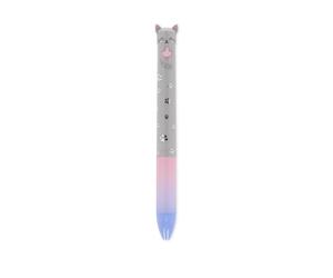 Legami - Penna Click&Clack a Due Colori, Tema Kitty, Inchiostro Blu e Rosa, Penna a Scatto, Ideale per Scuola Ufficio Casa, Bicolore, Diametro Punta 1 mm