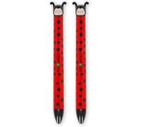 Legami - Penna Click&Clack a Due Colori, Tema Ladybug, Inchiostro Nero e Rosso, Penna a Scatto