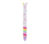 Legami - Penna Click&Clack a Due Colori, Tema Unicorn, Inchiostro Viola e Rosa, Penna a Scatto, Ideale per Scuola Ufficio Casa, Bicolore, Diametro Punta 1 mm