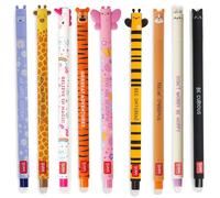 LEGAMI Penne gel cancellabili da collezione in confezione da 9 gattini, squalo, giraffa, coniglio, corgi, leone, dinosauro, ape e ippopotamo