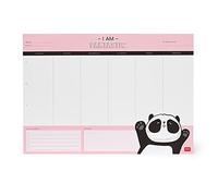 Legami - Planning da Scrivania , Smart Week, 34x24 cm, 55 Fogli Staccabili, Tema Panda, per Annotare Progetti, Appuntamenti, Impegni, Carta 80 g/m², Made in Italy