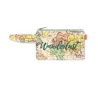 Legami - Pochette, Pratica, chiusura in Cerniera, Cinturino in Tessuto, 21,5x14 cm, Scritta Wanderlust, Tema Travel