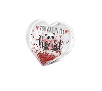 Legami - Portafoto con Glitter, 10x9 cm, in PC e Liquido, Variante Red Glitter, Portafoto da Tavolo, una Fotografia Sostituibile Inclusa, Piccolo