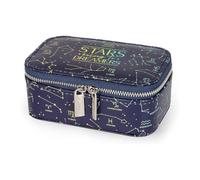 Legami - Portagioie Bling Queen, Tema Stars, Formato Mini, Chiusura a Zip, 3 scomparti, Interno foderato in morbido Velluto, 13 x 5.5 x 9 cm