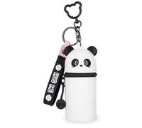 Legami - Portamonete con Portachiavi Mini Kawaii, Tema Panda, con Anello a Spirale, Moschettone e Laccio da Polso, in Silicone, 5 x 12 x 5 cm