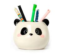 Legami - Portapenne in Ceramica, Desk Friends, 11,2 x 11,4 cm, Tema Panda, da Scrivania, Dipinti a Mano