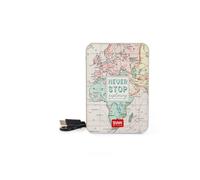 Legami - Power Bank, Supercharge, Tema Travel,2 porte Type-C e 1 USB, ricarica fino a 2 Dispositivi contemporaneamente, Cavo di ricarica Type-C incluso, Capacità 5000 mAh