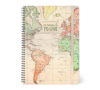 Legami - Quaderno a Righe con Spirale - Formato A4, Spiral Notebook Maxi, Contiene 1 Foglio di Adesivi, 160 Pagine Staccabili, in Carta FSC, Elastico di Chiusura, 21 x 29 cm, Tema Travel