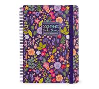 Legami - Quaderno Spiralato a Righe 7 mm, Flowers, Formato A4, Maxi, in Carta FSC Certificata, Contiene 1 Foglio di Adesivi, 160 Pagine, Chiusura con Elastico, 21 x 29 cm