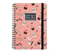 Legami - Quaderno Spiralato a Righe 7 mm, Sushi Cat, Formato A4, Maxi, in Carta FSC Certificata, Contiene 1 Foglio di Adesivi, 160 Pagine, Chiusura con Elastico, 21 x 29 cm