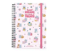 Legami - Quaderno spiralato a Righe Maxi Kitty Breakfast 21 x 29 cm | per Ufficio, Scuola, Scrittura, Appunti a Casa, con Adesivi simpatici e colorati
