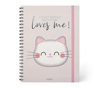 Legami - Quaderno Spiralato Maxi, A4, 204 Pagine staccabili, Elastico di chiusura, Taschina finale, in Carta certificata FSC®, Carta 100 g/m², 22x29,5 cm, Tema Kitty