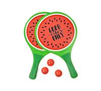 Legami - Racchette da Spiaggia, 2 Racchette e 3 Palline, Impugnatura ergonomica, Custodia inclusa, per Adulti e Bambini, 23x38 cm, Tema Watermelon