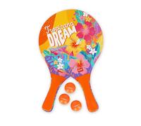 Legami - Racchette da Spiaggia, 2 Racchette e 3 Palline, Beach Rackets, Impugnatura ergonomica, Custodia Inclusa, per Adulti e Bambini, 23 x 38 cm