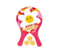 Legami - Racchettoni da Spiaggia - Beach Rackets, 2 Racchette Mare e 3 Palline, Impugnatura Ergonomica, Custodia Inclusa, Racchetta Tennis Bambini Adulti, da Usare in Giardino, Daisy