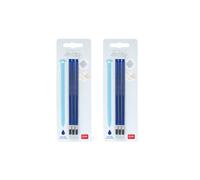 Legami Refill Penna Cancellabile, Inchiostro Blu, 3 Pezzi, 13 cm, Set di 2 Confezioni