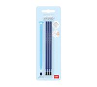Legami - Refill per Penna Gel Cancellabile, Set 3 Pezzi, Altezza 13 cm, Inchiostro Termosensibile Blu, Punta 0,7 mm