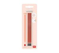 Legami - Refill per Penna Gel Cancellabile, Set 3 Pezzi, Altezza 13 cm, Inchiostro Termosensibile Rosso, Punta 0,7 mm