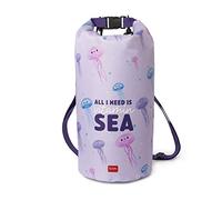 Legami - Sacca Impermeabile, Capacità 10 L, 30x55 cm, Tema Jellyfish, 2 Cinghie removibili e regolabili incluse, Chiusura ermetica, Adatto per Rafting, Canoa, Pedalò, Spiaggia, leggera, compatta