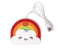 Legami - Scalda Tazza Usb, Warm it up, 10x10 cm, in Vinile, Ideale per Tazze e Bicchieri con Fondo Piatto, Ingresso USB, Tema Rainbow