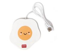 Legami - Scalda Tazza Usb, Warm it up, 10x10 cm, in Vinile, Ideale per Tazze e Bicchieri con Fondo Piatto, Ingresso USB, Tema Egg
