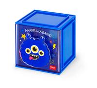 Legami - Box Componibile da Scrivania Cutie Cubes, Tema Monster, Organiser da Scrivania, Portaoggetti, Foglio di Adesivi incluso, Impilabile, Multifunzionale, in ABS, 90 x 90 x 100 cm