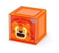 Legami - Box Componibile da Scrivania Cutie Cubes, Tema Tiger, Organiser da Scrivania, Portaoggetti, Foglio di Adesivi incluso, Impilabile, Multifunzionale, in ABS, 90 x 90 x 100 cm