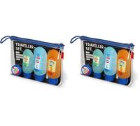 Legami - Set da Viaggio con 3 Flaconi (2x100 ml e 1x60 ml), 1 Spatola e 1 Vasetto (30ml) conformi alle Norme Aeroportuali, Etichette removibili e resistenti all'Acqua (Confezione da 2)