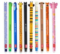 LEGAMI - Set di 10 penne gel cancellabili, penna Erasable Pen, penne con inchiostro cancellabile, penna gel cancellabile senza consumare, punta da 0,7 mm, colori assortiti e motivi animali