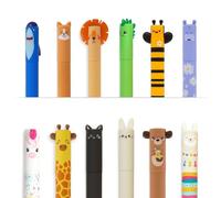 LEGAMI Set di 12 penne gel cancellabili con motivi Hippo, Lama, Dino, Cat, Corgi, Squalo, Giraffa, Ape Leone, Coniglio, Unicorno, Teddy