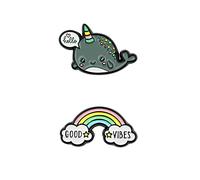 Legami - Set di 2 Adesivi in Metallo, 3,2x2,5 cm, Monouso, Cutie, da Attaccare sul Diario, Smartphone ed Altri Accessori, Rainbow, Adesione Completa dopo 10 Minuti