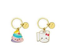 portachiavi metallo smaltato set da due - what a key ring poo