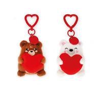 Legami - Set di 2 Portachiavi in Peluche, Super Soft Tiny, Regalo Per Coppia, Portachiavi Charm Per Borsa, Orsetti Romantici, Dimensioni 6 x 6,5 x 6 cm