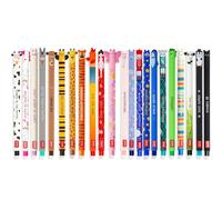 LEGAMI Set di 22 penne gel cancellabili con inchiostro termosensibile cancellabile, gamma di colori dell'inchiostro e design a botte, punta da 0,7 mm, disegni di animali