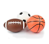 Legami - Set di 3 Mini Palloni, Mini Ball Set, 12x3,7 cm, Pallone da Calcio, Pallone da Football Americano e una Palla da Basket, tutti in Miniatura, in Plastica, Multicolor