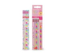 Legami - Set di 4 Matite HB Profumate - Smelling Good, Profumo di Fragola, Dettagli in Lamina, Con Gomma, Matite Scuola in Legno Naturale, Matita per Bambini, Tema di Unicorno