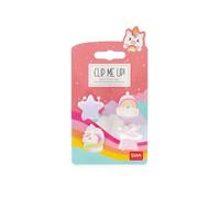 Legami - Set di 4 Mini Mollette per Capelli Clip Me Up!, Tema Unicorn, Fermagli per fare Acconciature e Styling, in PS, Acrilico, 2.5 x 2.5 x 1.5 cm