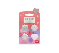 Legami - Set di 4 Mini Mollette per Capelli Clip Me Up!, Tema Unicorn, Fermagli per fare Acconciature e Styling, in PS, Acrilico, 2.5 x 2.5 x 1.5 cm