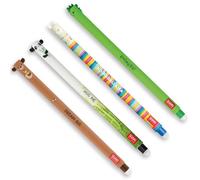 Legami - Set di 4 Penne Gel Cancellabili, Temi Dino, Teddy Bear, Panda, Llama, Sfera sull'Estremità per Rimuovere l'Inchiostro, Nero, Blu, Verde, Rosso, Termosensibile, Diametro Punta 0,7 mm