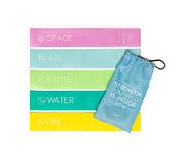 Legami - Set di 5 Elastici Fitness, 5 Livelli di Resistenza, Manuale con Istruzioni per gli Esercizi e Custodia inclusi, 30x5 cm