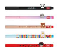 Legami - Set di 5 Lovely Friends, Panda, Kitty, Teddy Bear, Ladybug, Llama