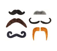 Legami - Set di 6 Baffi Finti Autoadesivi, Hot MOU Stache, 10x6,3 cm, Baffi Posticci Facili da Applicare e da Staccare, Adesivo 3M Monouso, in Poliestere e Cotone
