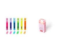 Legami - Set di 6 Mini Evidenziatori, Teddy's Mood & Gomma Profumata, Jelly Friends, 2,2x5 cm, Tema Unicorn, Aroma Zucchero Filato, Cancellatura Morbida e Pulita